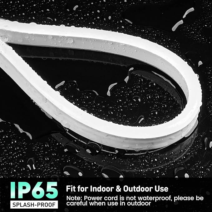 GZBtech Flexible LED Neon Rope Lights 82FT,AC 110-120V Waterproof Strip Light, 120 LEDs/M Cuttable Connectable Neon Lighting for Indoor Outdoor Home Decor/Commercial Building Use-Cold White 25M-HomvellaHome