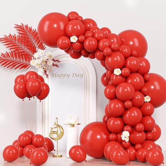 130pcs Red Balloons Different Sizes 18" 12" 10" 5" Party Latex Balloons for Valentine's Day Birthday Christmas Baby Shower Wedding Anniversary Party Decorations-HomvellaHome