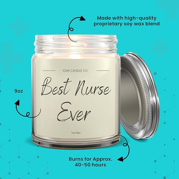 1OAK Vanilla Scented Nurse Candle - Best Nurse Gifts for Women, Men - RN Graduation Gift-HomvellaHome