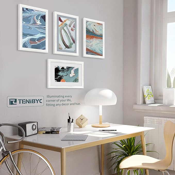 11x17 Picture Frame 3 Pack - White Woodgrain, Solid Wood & HD Tempered Glass, Wall Gallery Poster Frame-HomvellaHome