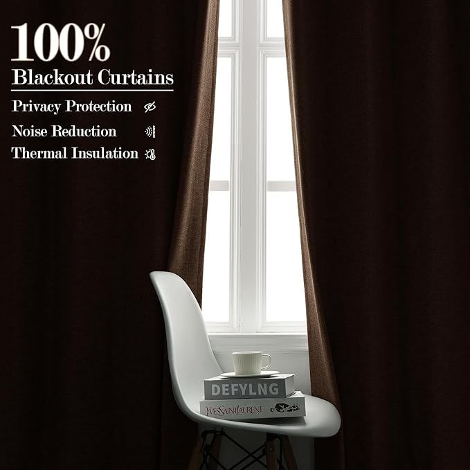 100% Blackout Linen Textured Drapes for Bedroom Pinch Pleated Curtains for Track System Portable Drapery for Sliding Glass Door/Storage/Space Room Divider, 70" Wx84 L, 1 PC, Taupe-HomvellaHome