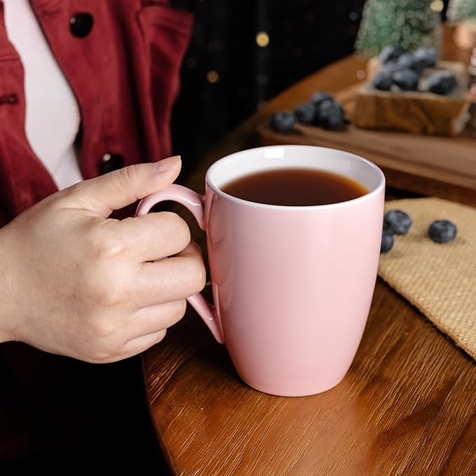 GBHOME 16oz Coffee Mugs Set of 6, Large Ceramic Coffee Mugs for Man, Woman, Dad, Mom, Modern Coffee Mugs Set with handle for Tea/Latte/Cappuccino/Milk/Cocoa. Dishwasher&Microwave Safe,MultiColor-HomvellaHome