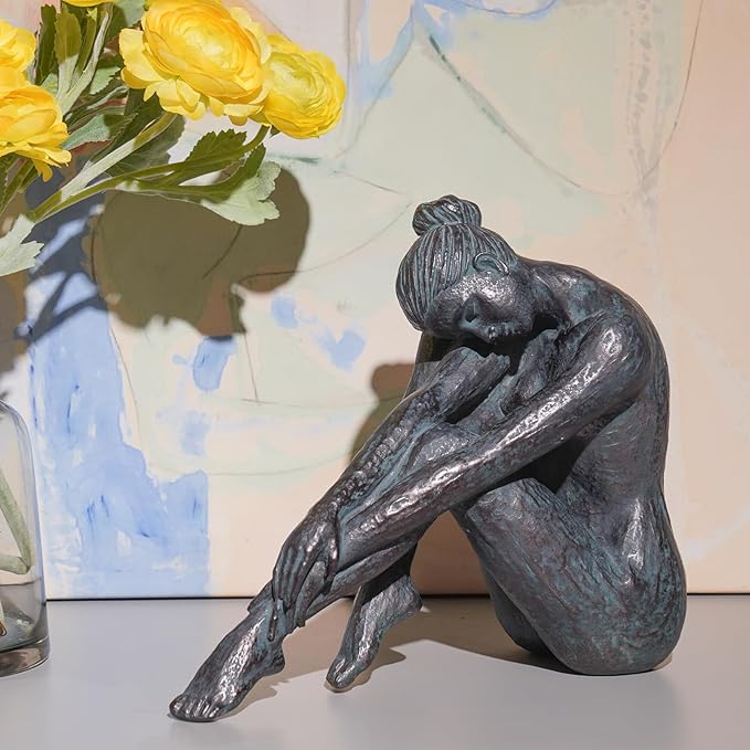 Guichifun Yoga Dancer Statue Home Decoration - Resin Bronze Sculpture Modern Creative Home Garden Statue Handicrafts Art Ware Home Décor Office Room or Outdoor Garden Gifts 10.25 x 4.25 x 8.75 Inch-HomvellaHome