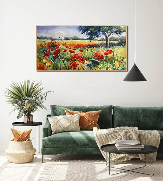 Green Tree Wall Art - Large Canvas for Living Room & Bedroom - Framed 24x48-HomvellaHome