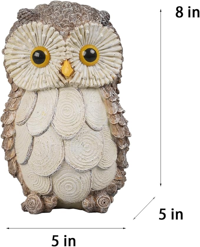 Guichifun Owl Statue Home Decor Accents - Cute Owl Figurines for Shelf Bookshelf TV Stand Décor Bedroom Office Decorations Ideal Gift for Owl Lovers 5 x 5 x 8 Inch-HomvellaHome