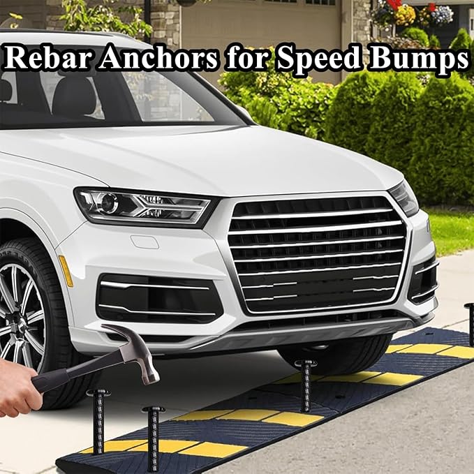 16 Inch Rebar Stakes 20 Pack Heavy Duty Ground Anchors 1/2 Inch Diameter Galvanized Steel Asphalt Anchoring Metal Spikes for Speed Bump, Parking Curb and Camping Tent-HomvellaHome