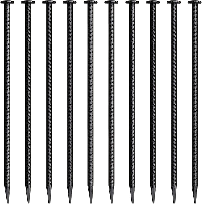 16 Inch Rebar Stakes 10 Pack Heavy Duty Ground Anchors 1/2 Inch Diameter Galvanized Steel Asphalt Anchoring Metal Spikes for Speed Bump, Parking Curb and Camping Tent-HomvellaHome