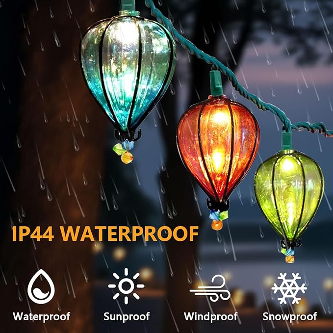 16 Pcs of 11FT Multicolor String Lights with 10 Bulbs, UL Listed Connectable Waterproof Decorative LED Lights Hanging for Backyard Patio, Indoor/Outdoor for Christmas Wedding Party Festival Lighting-HomvellaHome
