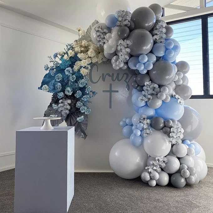 130pcs Gray Balloons Different Sizes 18" 12" 10" 5" Pastel Gray Balloons for Boys Girls Birthday Baby Shower Gender Reveal Wedding Decorations-HomvellaHome