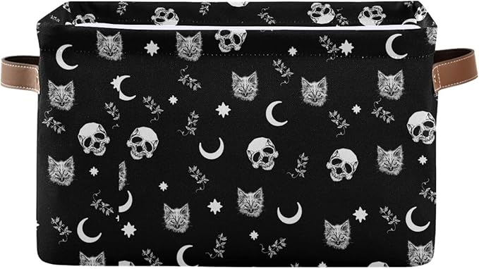 Gothic Pattern Storage Bins Collapsible Shelf Basket Cube with Handle for Nursery Bedroom Bathroom-HomvellaHome