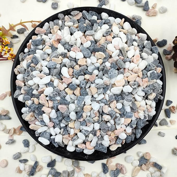 10LB Succulent and Cactus Gravel Pebbles, 1/5 Inch Natural Decorative Polished Stones, River Rocks for Plants, Vases, Aquariums, Terrarium and Outdoor Gardening,Mixed Color-HomvellaHome
