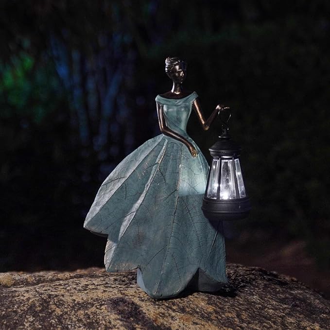 Guichifun Fairy Statues Solar Outdoor Lights - Resin Garden Figurines Decorations for Patio Yard Lawn Decor Housewarming Gardening Gifts for Women Mom 7.4 x 5.3 x 12 Inch-HomvellaHome