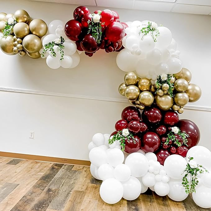 130pcs Burgundy Balloons Different Sizes 18" 12" 10" 5" Wine Red Balloons for Birthday Graduation Bride Baby Shower Wedding Decorations-HomvellaHome