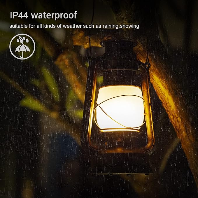 2 Pack Solar Hanging Lantern Outdoor, Solar Powered, Auto On/Off Waterproof LED Flame Umbrella Vintage Lights for Garden, Patio, Yard, Flickering Flameless Candle Mission Lights for Table, Party-HomvellaHome