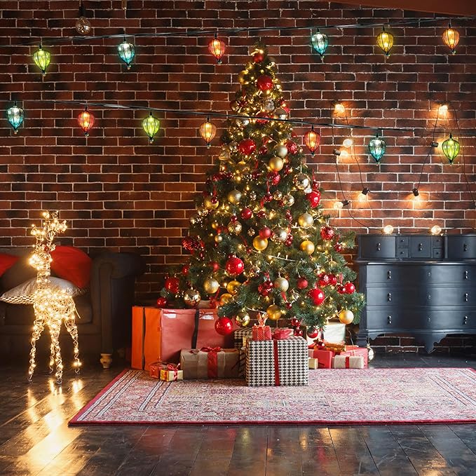 16 Pcs of 11FT Multicolor String Lights with 10 Bulbs, UL Listed Connectable Waterproof Decorative LED Lights Hanging for Backyard Patio, Indoor/Outdoor for Christmas Wedding Party Festival Lighting-HomvellaHome