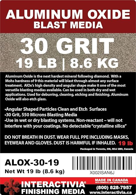 #30 Aluminum Oxide - 19 LBS - Coarse Sand Blasting Abrasive Media for Blasting Cabinet and Blasting Guns.