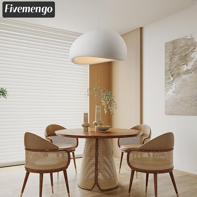19.7in Wabi Sabi Pendant Lights Kitchen Island Lighting Fixture Ceiling Mount White Modern Japanese Lamp Japandi Chandelier for Dining Living Room Hallway Bedroom Restaurant Hanging Lamp-HomvellaHome