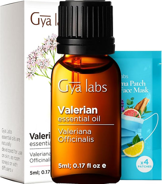 Gya Labs Valerian Essential Oil for Diffuser - 0.17 Fl Oz - 100% Pure Natural Valerian Oil for Skin, Aromatherapy & Candle Making Scent-HomvellaHome