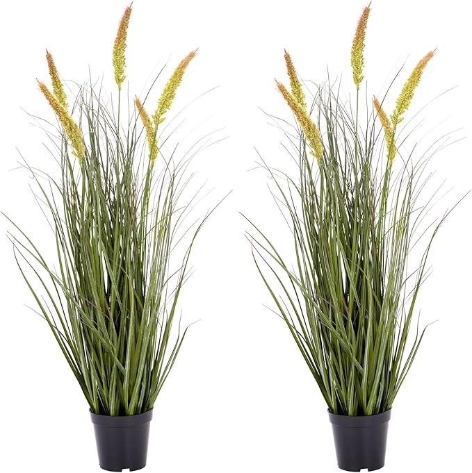 Green Onions Fake Plants,Artificial Plants Indoor, Fake Grass Decor Green Plant Fake Outdoor Flowers Fake Succulents,Artificial Tall Grass Plants with Pots House Decorative(36“ 2 Pack)-HomvellaHome