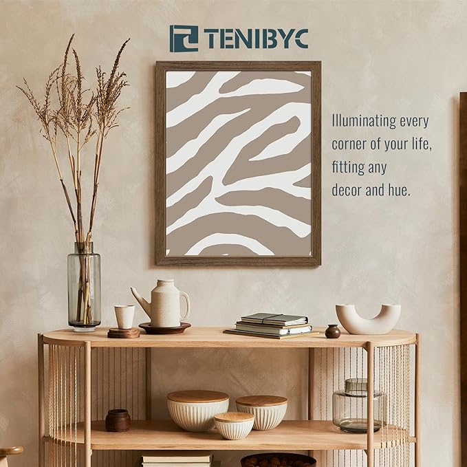 16x20 Picture Frame Set of 3 - Brown Woodgrain, Wood Poster Frame, HD Tempered Glass, Wall Gallery Hanging-HomvellaHome