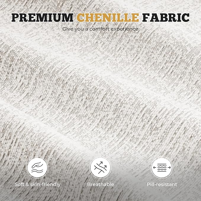 122" Modern L Shaped Modular Sectional Sofa, Boneless Couches for Living Room with Ottoman,4 Seater Convertible Chenille Cloud Couch Sofa Set, No Assembly Required, Beige 1 PCS-HomvellaHome