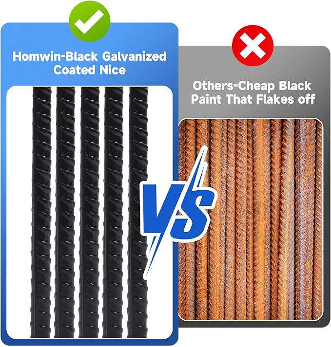 12 Inch Heavy Duty Rebar Stakes, 20-Pack Galvanized Steel J Hook Tent Stakes for Outdoor Decorations, Inflatables, Fencing, Gardening, Gazebo and Swing Set Anchors-HomvellaHome