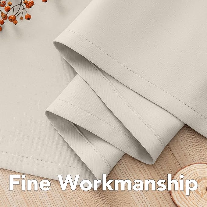 H.VERSAILTEX Room Darkening Curtains for Living Room Light Reducing Thermal Insulated Window Treatment Panels/Drapes Grommet Top 2 Panels (Ivory - 42 x 84 Inches)-HomvellaHome