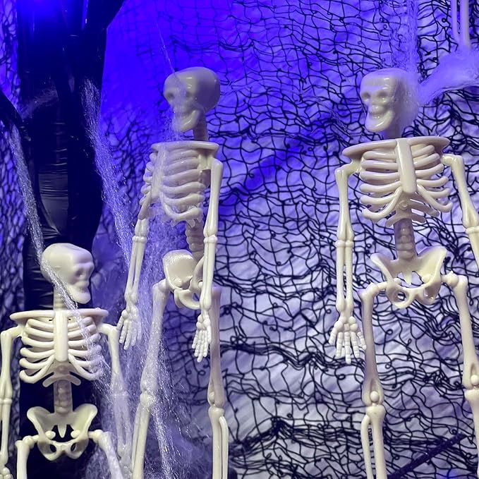 10 Pcs Halloween Mini Skeleton Figurine Decoration,6”Halloween posable Skeleton Decor,Small Plastic Skeleton Figure for Spooky Home Decor Haunted House Decorations Party Favors-HomvellaHome