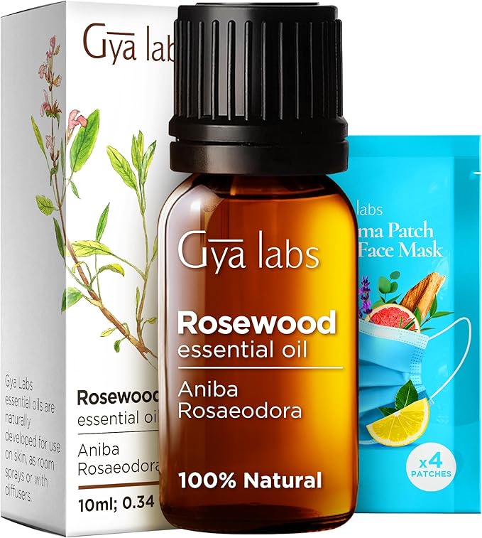 Gya Labs Rosewood Essential Oil for Skin - 0.34 Fl Oz - 100% Pure Natural Rosewood Oil for Diffuser & Aromatherapy, Massage, Candle Making Scent-HomvellaHome