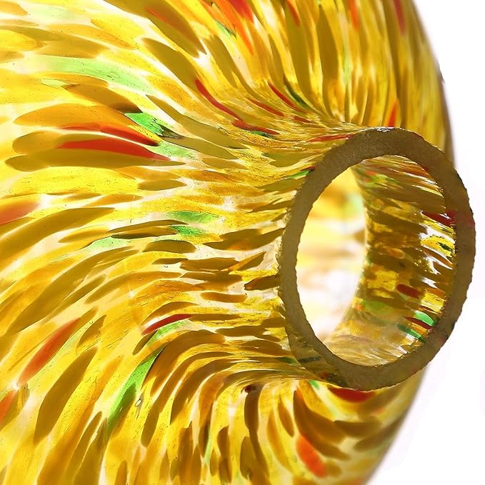 Gazing Ball 10 inch Colorful Glass Gazing Ball for Garden Decor, Indoor Outdoor Glass Gazing Globe Yard Decoration, Yellow-HomvellaHome