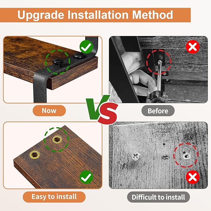 Giikin 3-Tier Spice Rack, 13.8 Inch Wood Step Shelf Countertop Spice Storage Holder, Kitchen Pantry Cabinet Organizer Cupboard for Spice Bottles, Jars, Seasonings, Baking Supplies, Metal Frame-HomvellaHome