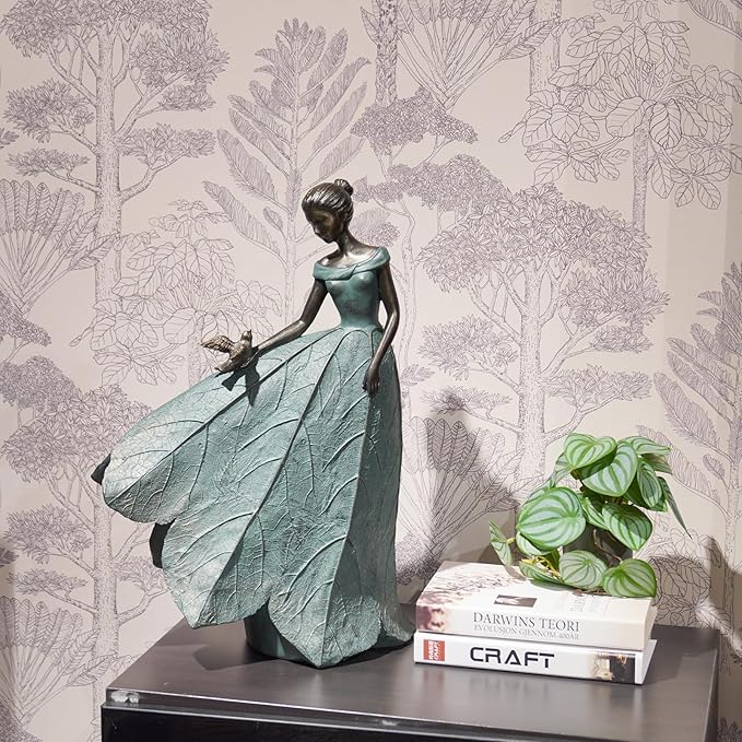 Guichifun Fairy Statue Collection Home Decoration - Leaf Angel Girls Resin Home Decor for Outside or Inside Rustic Garden Outdoor Yard Decorations Figurines Gift 14.25 x 9 x 20.25 Inch-HomvellaHome