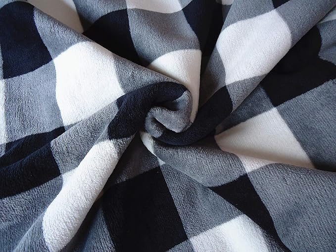 UKELER Buffalo Check/Plaid Throw Blanket 60''×50'' for Couch- Ultra Soft Plush Flannel Fleece Sherpa Throw Bed Throws for Kids and Adult-HomvellaHome