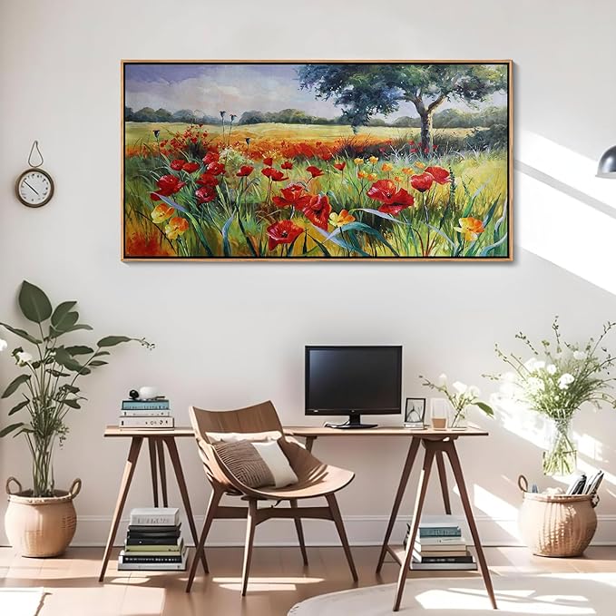 Green Tree Wall Art - Large Canvas for Living Room & Bedroom - Framed 24x48-HomvellaHome