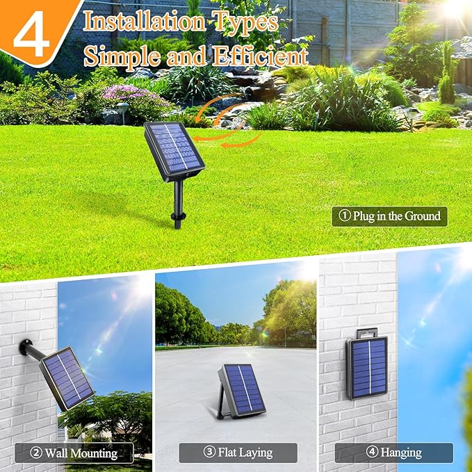 2 Pack Solar String Lights Total 600LED 197FT, IP67 Waterproof Solar Lights for Outside with 8 Modes, Fairy Lights for Patio Garden Party Wedding Yard Camping Decorations (Warm White)-HomvellaHome