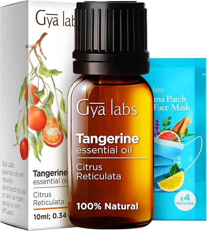 Gya Labs Tangerine Essential Oil for Diffuser - 0.34 Fl Oz - 100% Pure Natural Tangerine Oil for Skin, Massage, DIY Fragrances & Candle Making Scent-HomvellaHome