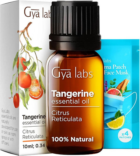 Gya Labs Tangerine Essential Oil for Diffuser - 0.34 Fl Oz - 100% Pure Natural Tangerine Oil for Skin, Massage, DIY Fragrances & Candle Making Scent-HomvellaHome