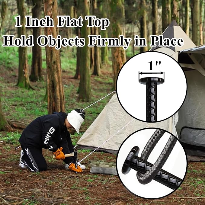 16 Inch Rebar Stakes 20 Pack Heavy Duty Ground Anchors 1/2 Inch Diameter Galvanized Steel Asphalt Anchoring Metal Spikes for Speed Bump, Parking Curb and Camping Tent-HomvellaHome