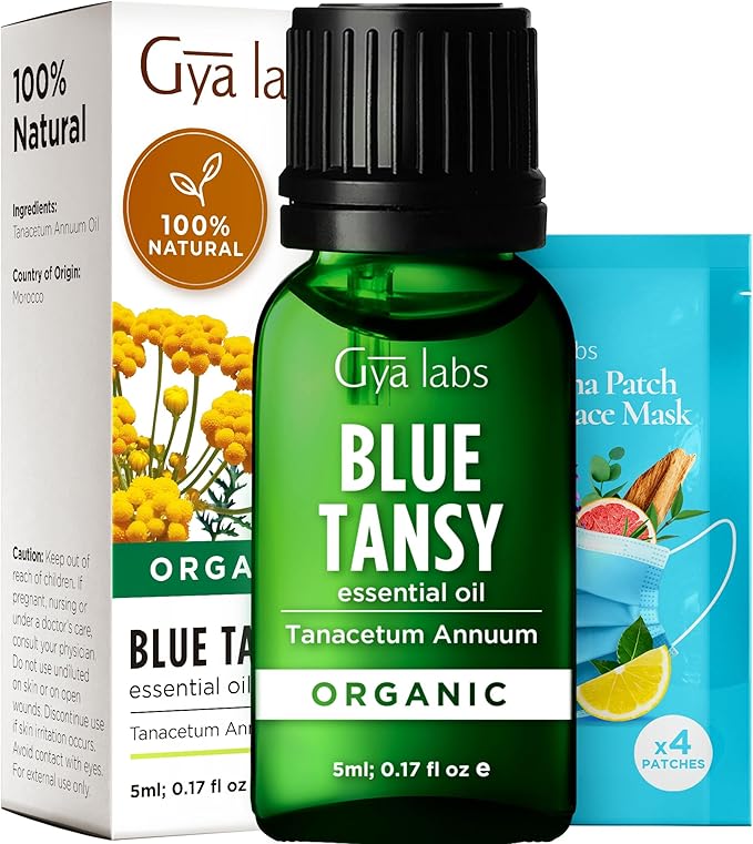 Gya Labs Blue Tansy Essential Oils for Skin - 0.17 Fl Oz - 100% Pure Natural Organic Blue Tansy Oil for Face, Diffuser, Candle Making Scent-HomvellaHome