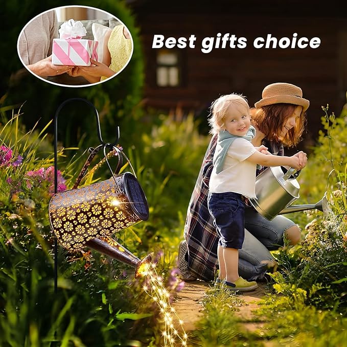 2 Pack Solar Watering Can with Lights,Solar Outdoor Garden Decor Waterproof Hanging Lantern Landscape Lights Outside Decorations for Yard Lawn Patio Gardening Gifts.-HomvellaHome