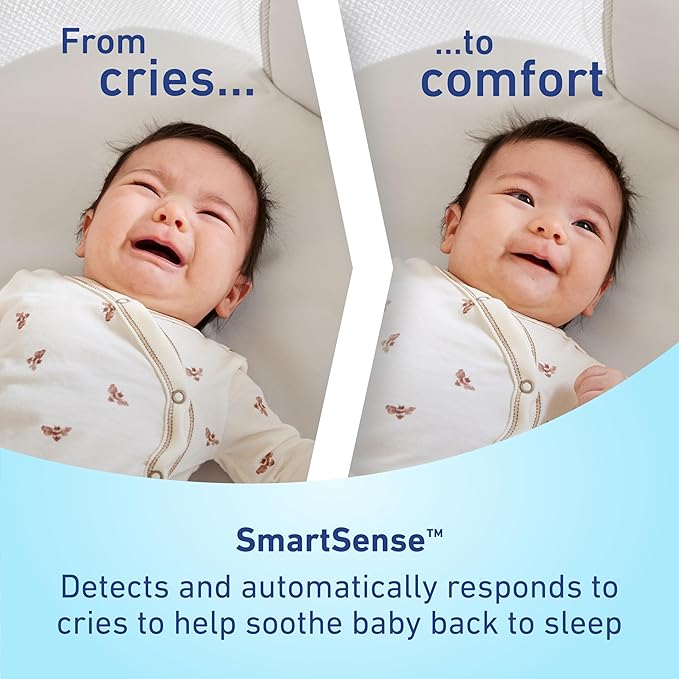 Graco SmartSense Soothing Baby Bassinet – Smart Newborn Bassinet Detects and Automatically Responds to Baby's Cries – for Newborn Babies to 6 Months-HomvellaHome