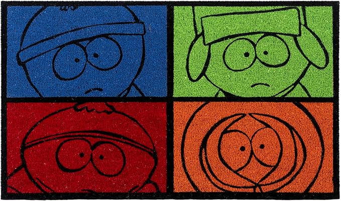 Gertmenian Coir Doormat - 2x3 Welcome Mat (2-Pack), Ideal for High Traffic Areas in Front Door, Garage, Entryway - South Park Gang/South Park Blocks, 80010-HomvellaHome