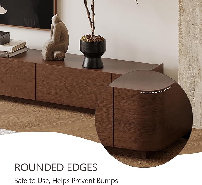 134" Farmhouse TV Unit - Large Wood Entertainment Center with Storage Drawers for 75"+ TVs, Home Office Floor Console-HomvellaHome