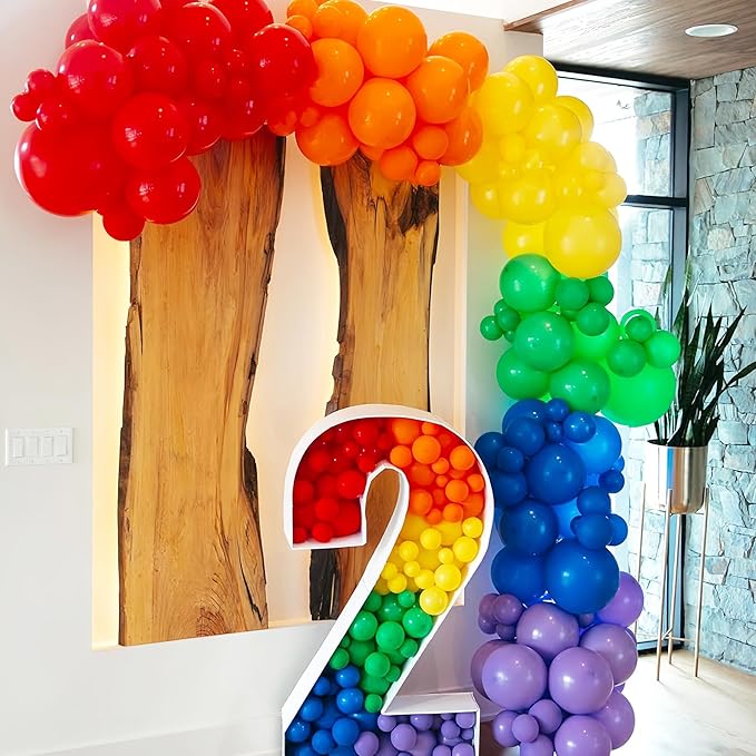 134pcs Rainbow Balloon Arch Kit Different Sizes 18" 12" 10" 5" Assorted Color Latex Balloon Garland Arch Kit for Birthday Baby Shower Graduation Wedding Gender Reveal Party Decorations-HomvellaHome