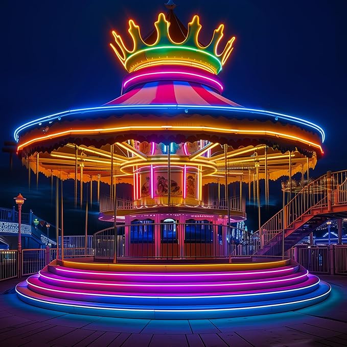 GZBtech RGB LED Neon Rope Lights 100FT/30M, AC 110-120V Waterproof Color Changing LED Rope with Remote Controller, Dimmable Multi Color Neon Rope Lighting for Indoor Outdoor Commercial Use-HomvellaHome