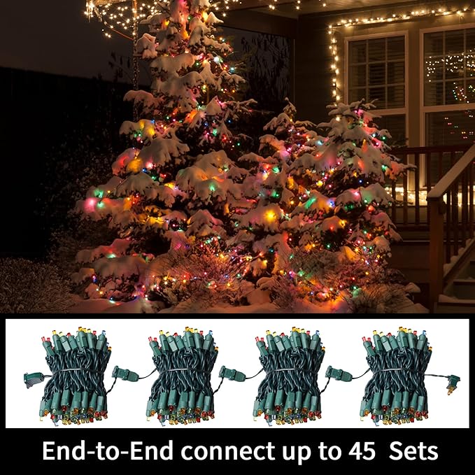 100 Count Multicolor- String Lights - 21.6FT LED Christmas Lights, Mini led Lights for Indoor Outdoor Home Holiday Party Wedding Independence Day Decoration-HomvellaHome
