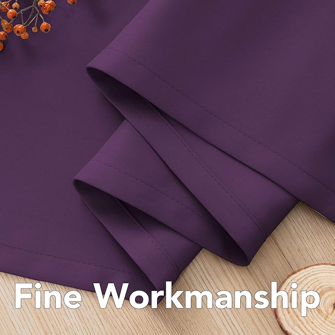 H.VERSAILTEX Ultra Soft Microfiber Thermal Insulated Antique Copper Grommet Blackout Curtains/Window Treatment Draperies 52 by 72 - Inch for Living Room/Bedroom,Set of 2 - Plum Purple-HomvellaHome