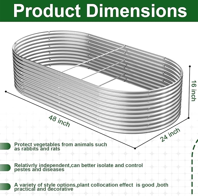 2 Pack 4x2FT Tall Galvanized Raised Garden Bed Outdoor,Metal Garden Bed for Vegetables,Steel Raised Beds for Gardening,Above Ground Garden Box for Flower-HomvellaHome