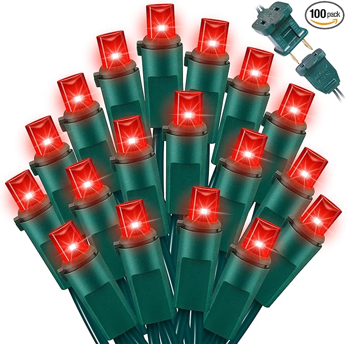 100 Count Red -String Lights - 21.6FT LED Christmas Lights, Mini led Lights for Indoor Outdoor Home Holiday Party Wedding Independence Day Decoration-HomvellaHome