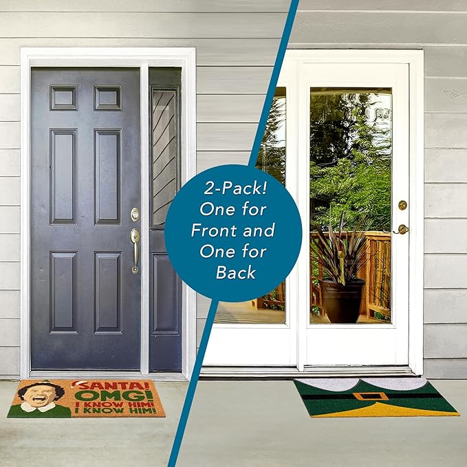 Gertmenian Paramount The Elf Coir Doormat - 2x3 Welcome Mat (2-Pack), Ideal for High Traffic Areas in Front Door, Garage, Entryway - OMG/Costume, 80025-HomvellaHome